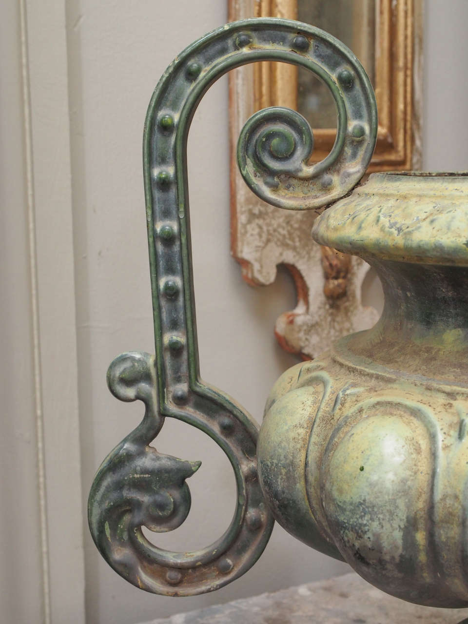 French Pair of Cast Iron Urns