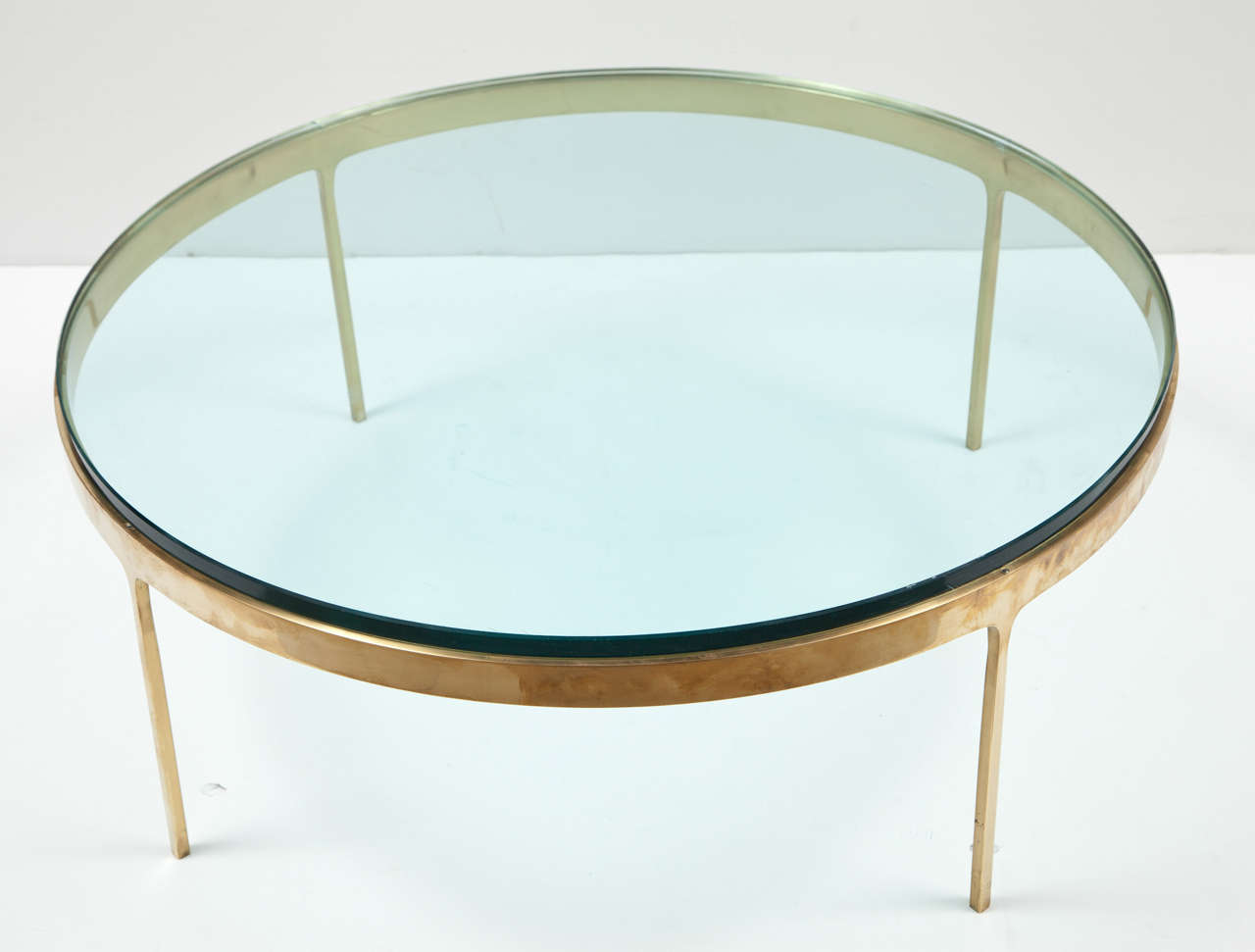 Modern Brass Framed Coffee Table by Nicos Zographos