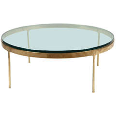 Brass Framed Coffee Table by Nicos Zographos