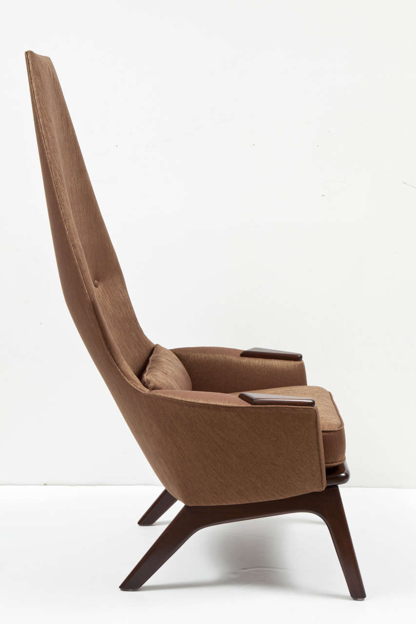 American Adrian Pearsall Tall Back Brown Lounge Chairs  For Sale