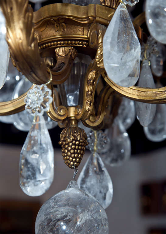 19th Century Crystal and Bronze Chandelier 1