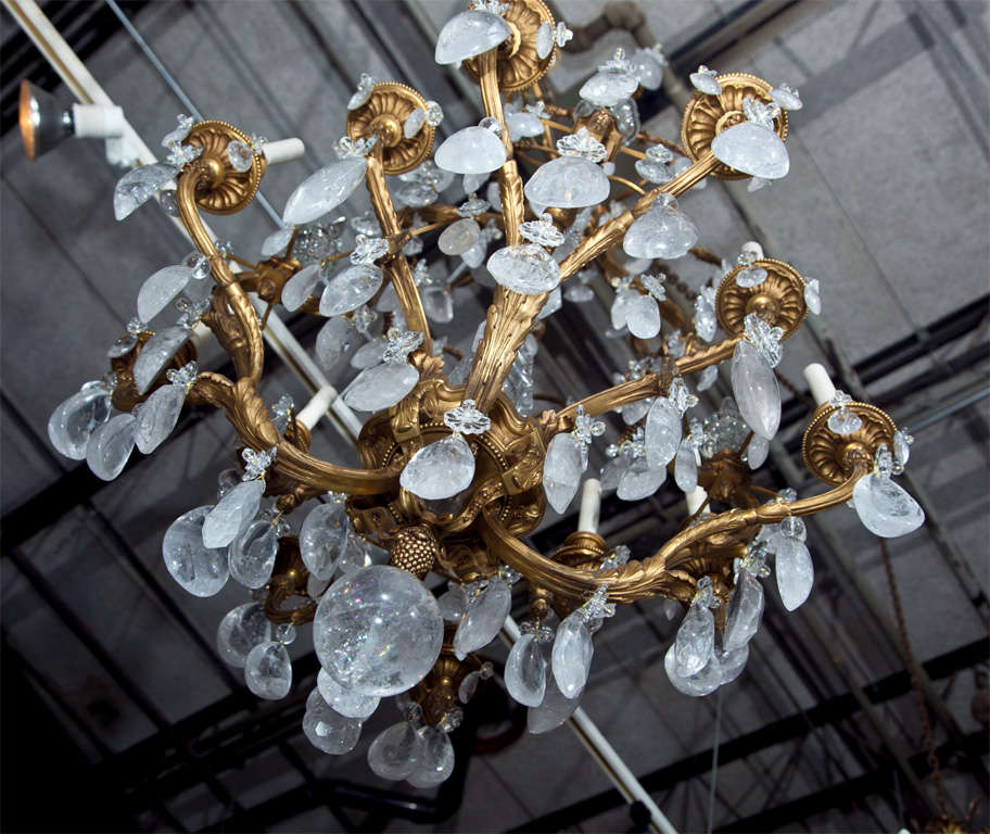 19th Century Crystal and Bronze Chandelier 2