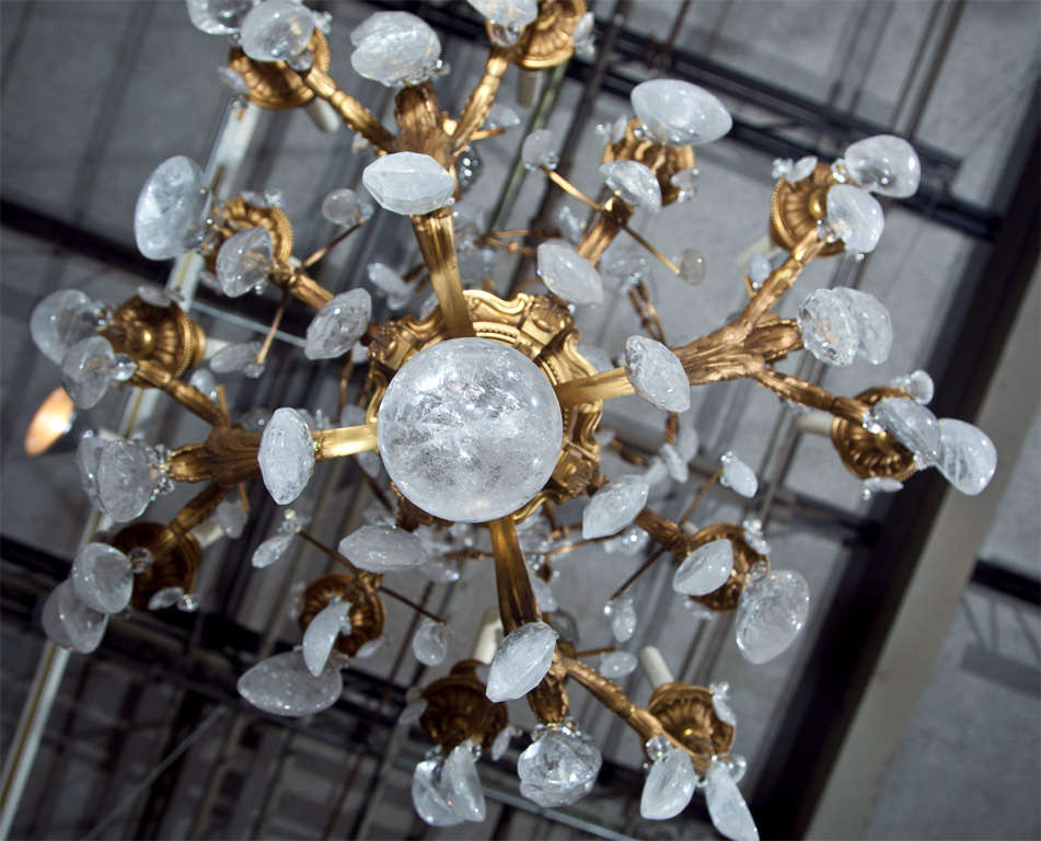 19th Century Crystal and Bronze Chandelier 3