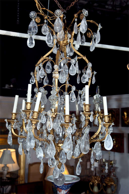 19th Century Crystal and Bronze Chandelier 5