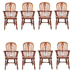 Eight 20th Century Custom-Made English Windsor Chairs
