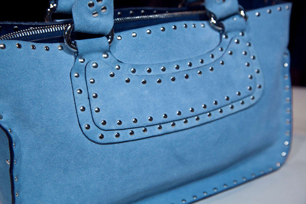 Celine Suede Studded Day Bag In New Condition In Stamford, CT