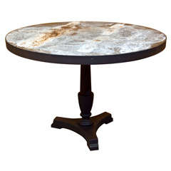Table with Zinc Top and Pedestal