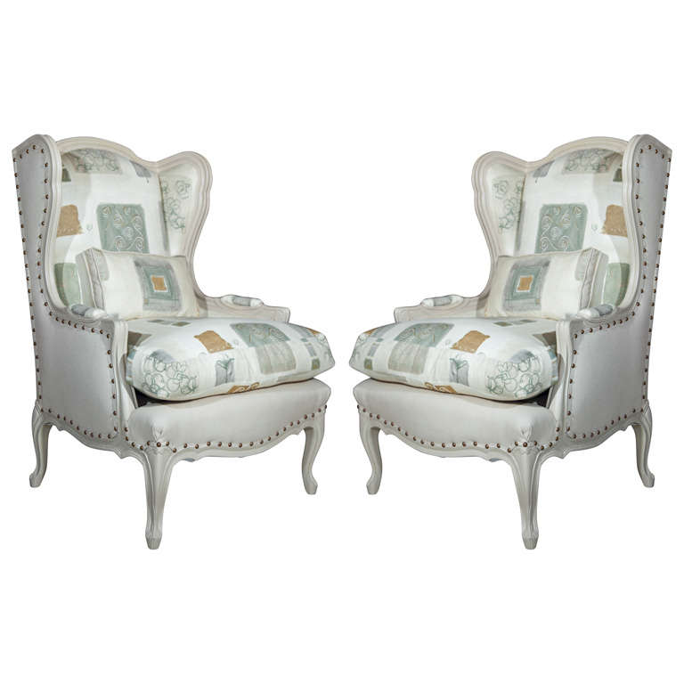 Pair of French "Wing" Chairs