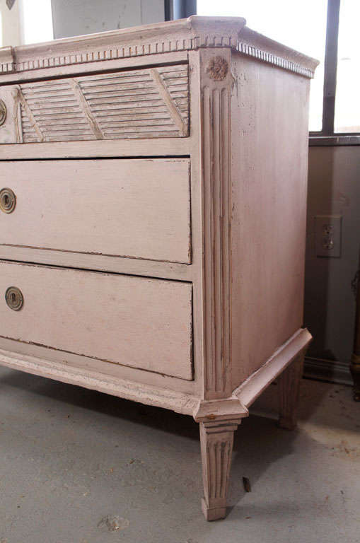 Wood Gustavian Painted Commode