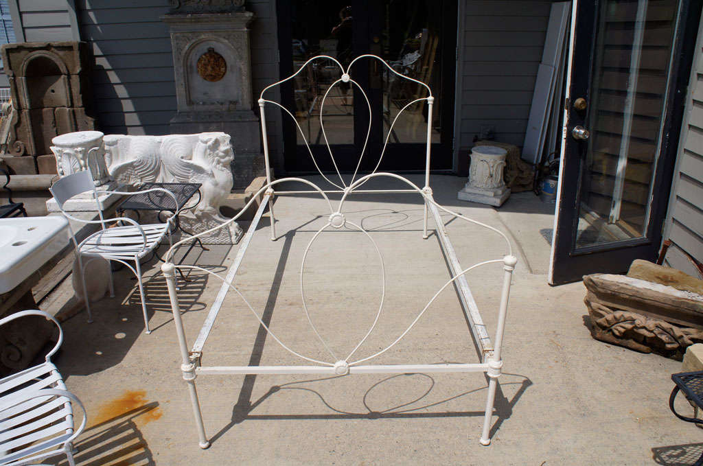 Antique twin size French metal bed.  Footboard = 39