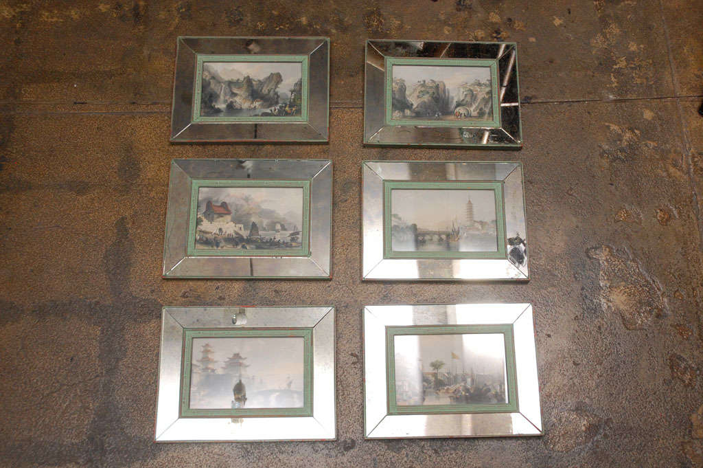 Set Of 6 Thomas Allom Hand Tinted Etchings