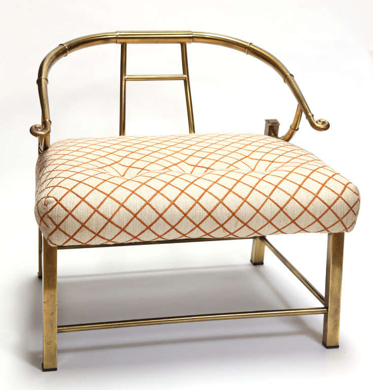 Single Brass Asian Style "Empress" Chair by Mastercraft