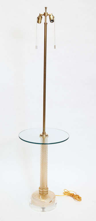 Barovier & Toso Gold Murano Glass Table Floor Lamp
