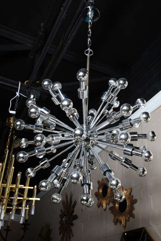 Lightolier Sputnik Chrome 45 light Chandelier
