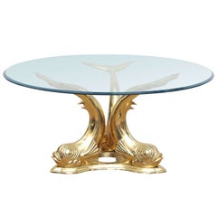 Brass Dolphin Coffee Table