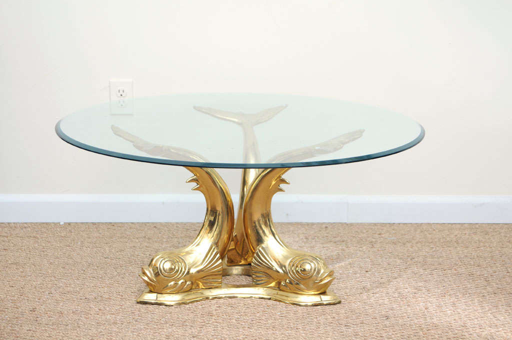 Brass Dolphin Coffee Table at 1stDibs dolphin coffee table glass top