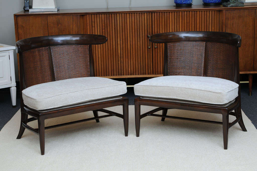 Classy 50's Sophisticates Collection Slipper Chairs by Tomlinson In Excellent Condition In Miami, FL