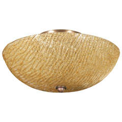 Italian Gold Glass Flush Mount