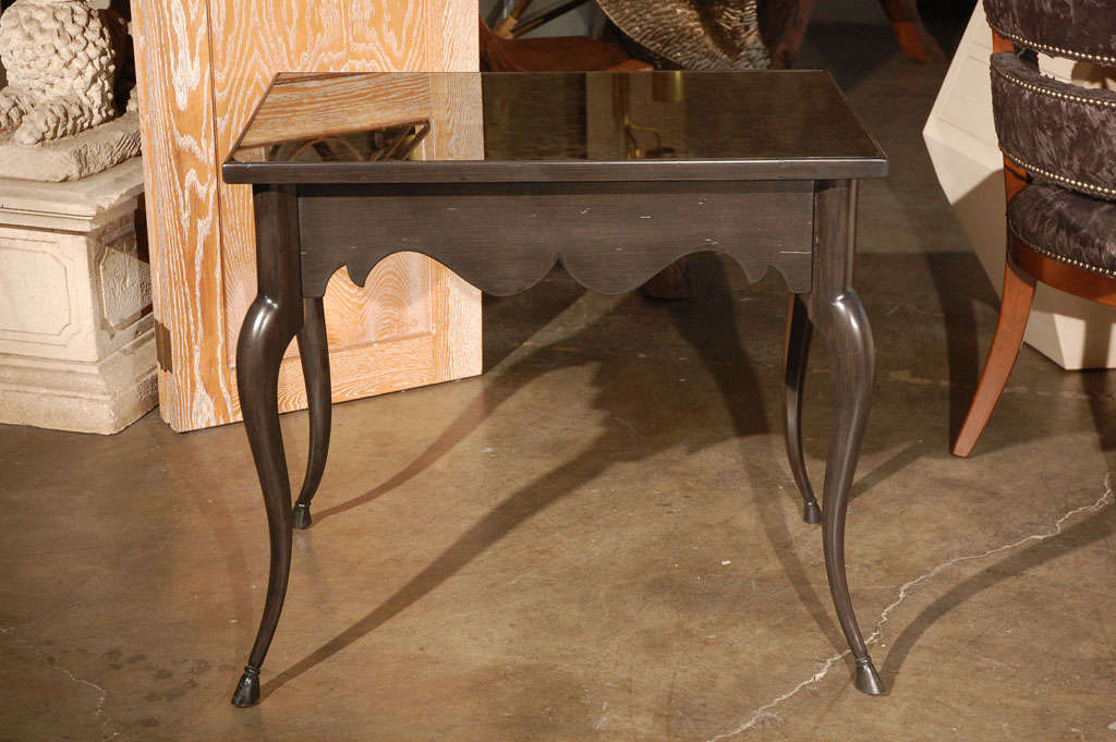 Paul Marra Cabriole Leg Table with Mirrored Top In Excellent Condition For Sale In Los Angeles, CA