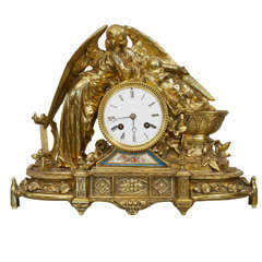 19th Century French Gilt Bronze Mantle Clock