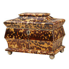 3rd Quarter 19th Century Tortoiseshell Tea Caddy. Circa 1870.