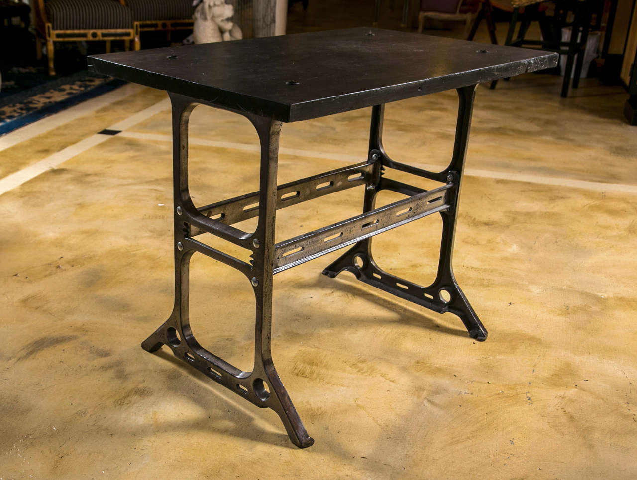 Industrial Slate Top Table For Sale 2