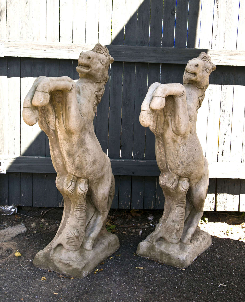 Pair of Cement Horses