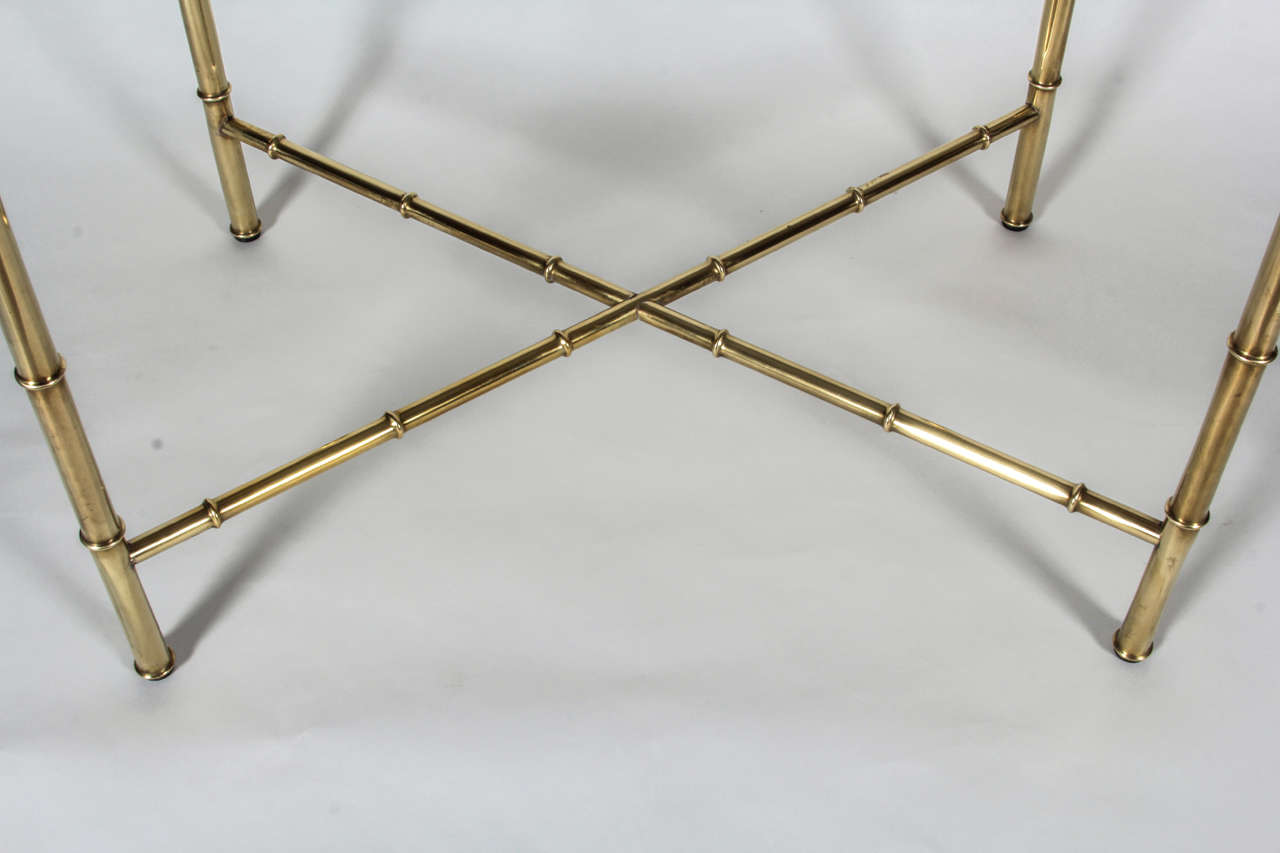 Brass Faux-Bamboo Tray Table In Excellent Condition For Sale In New York, NY