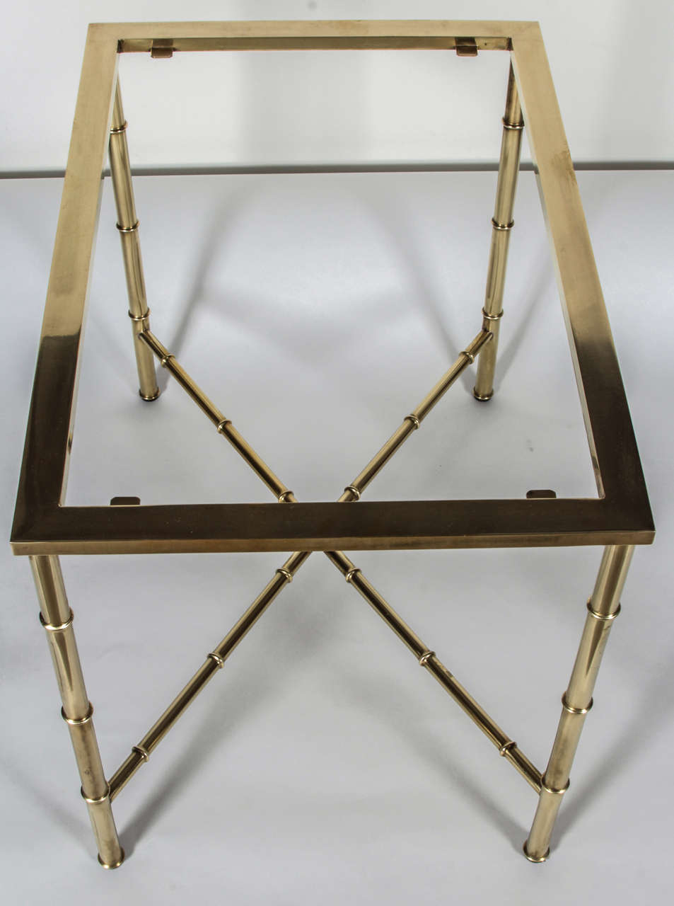 Brass Faux-Bamboo Tray Table For Sale 1