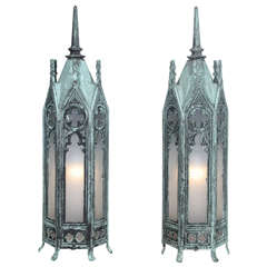 Vintage Bronze Gothic Lamps