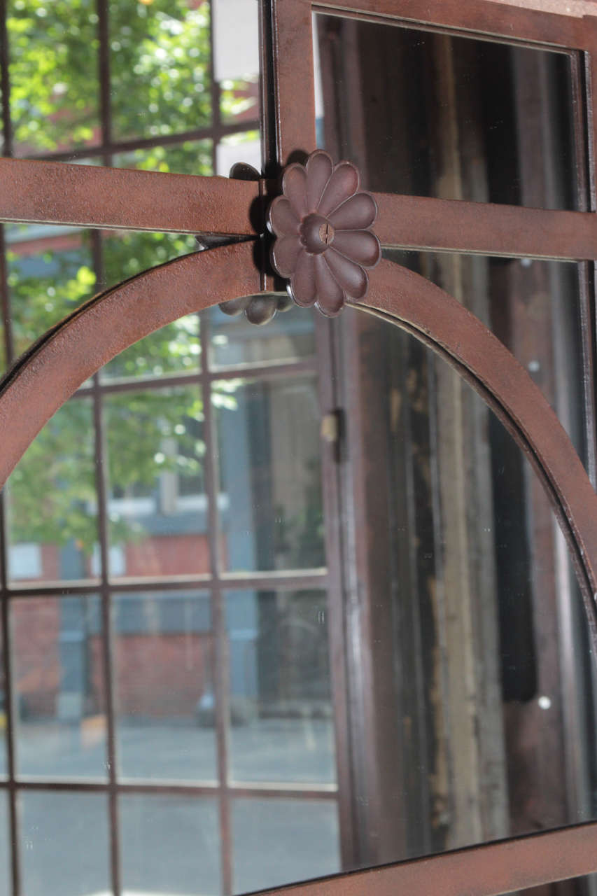 20th Century French Decorative Iron Windows Converted to Mirrors For Sale