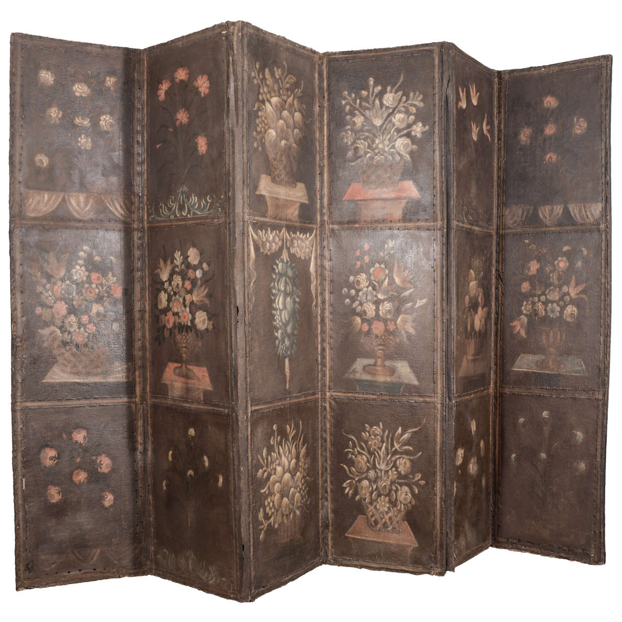 Large Late 17th Century Italian Folding Screen
