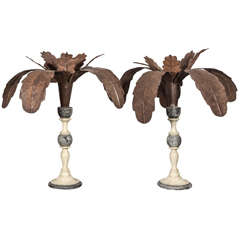 Pair of Italian Palmes en Tole