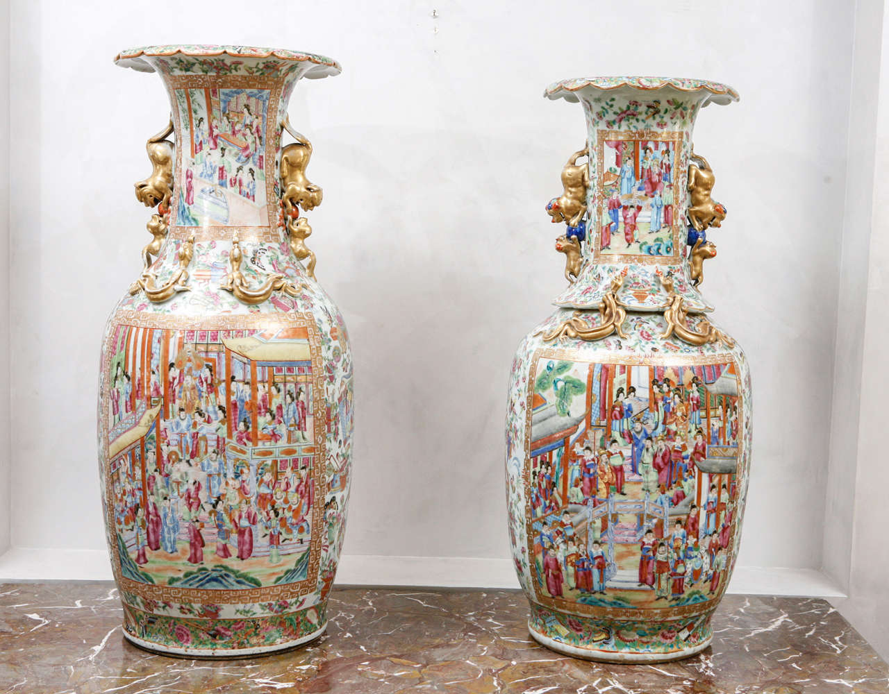 Pair Of 19th C. Chinese Porcelain Urns