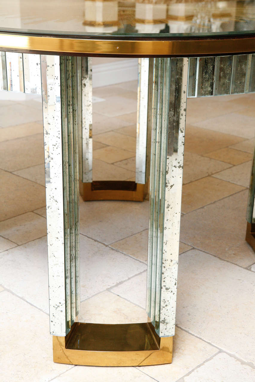 1960s Mirrored and Brass Center Table 1