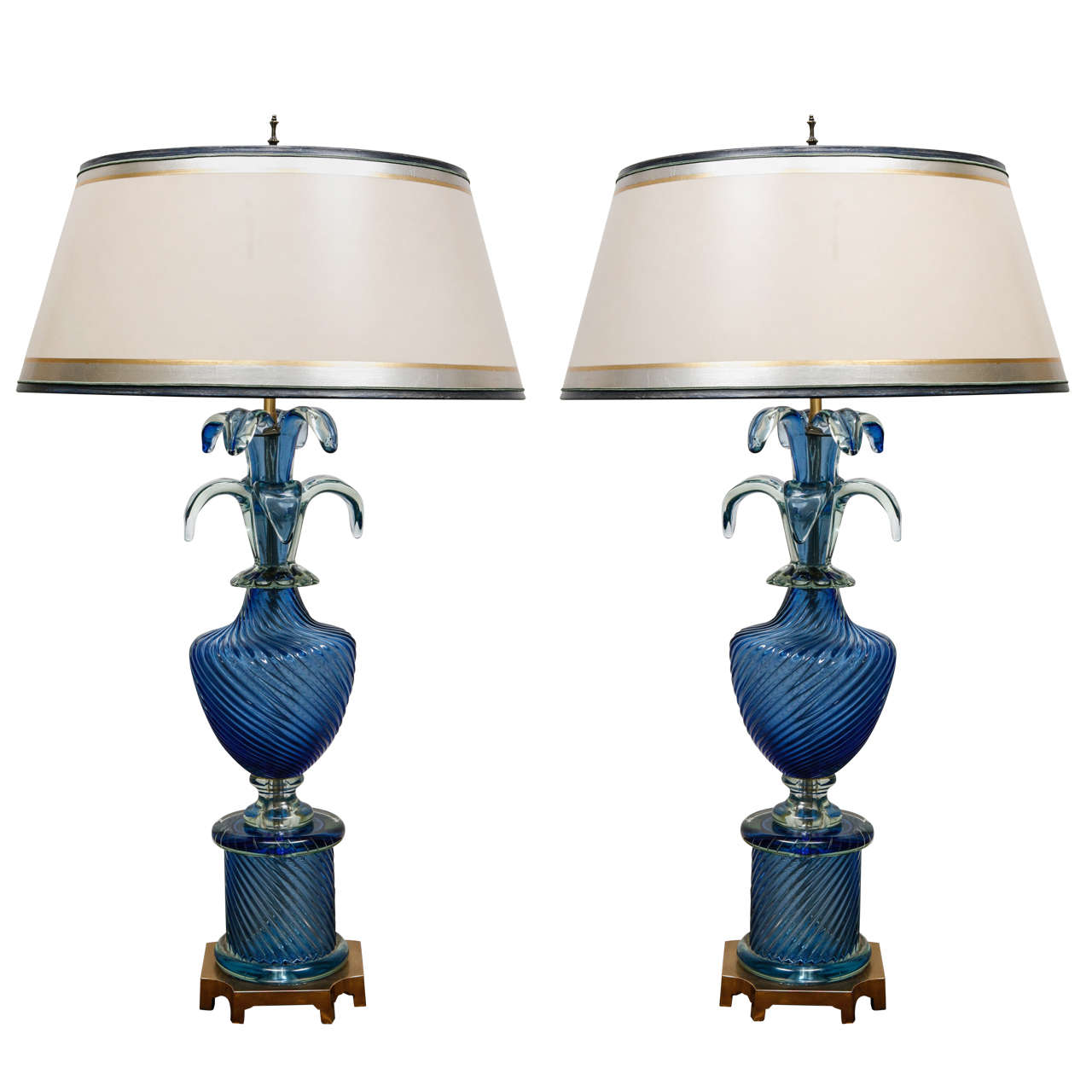 Pair of Vintage Murano Salviati Lamps