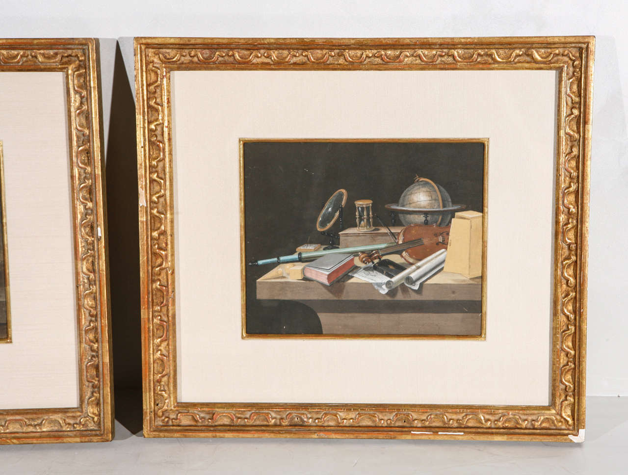 19th c. Pair of French Gouache Still Life Paintings In Good Condition For Sale In Los Angeles, CA