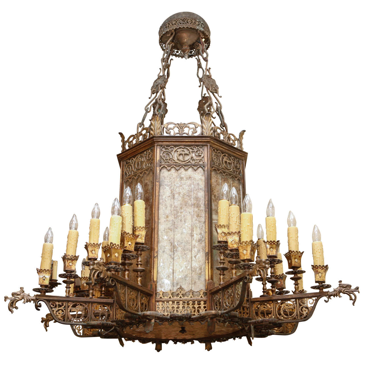 1920s Oscar Bach Chandelier