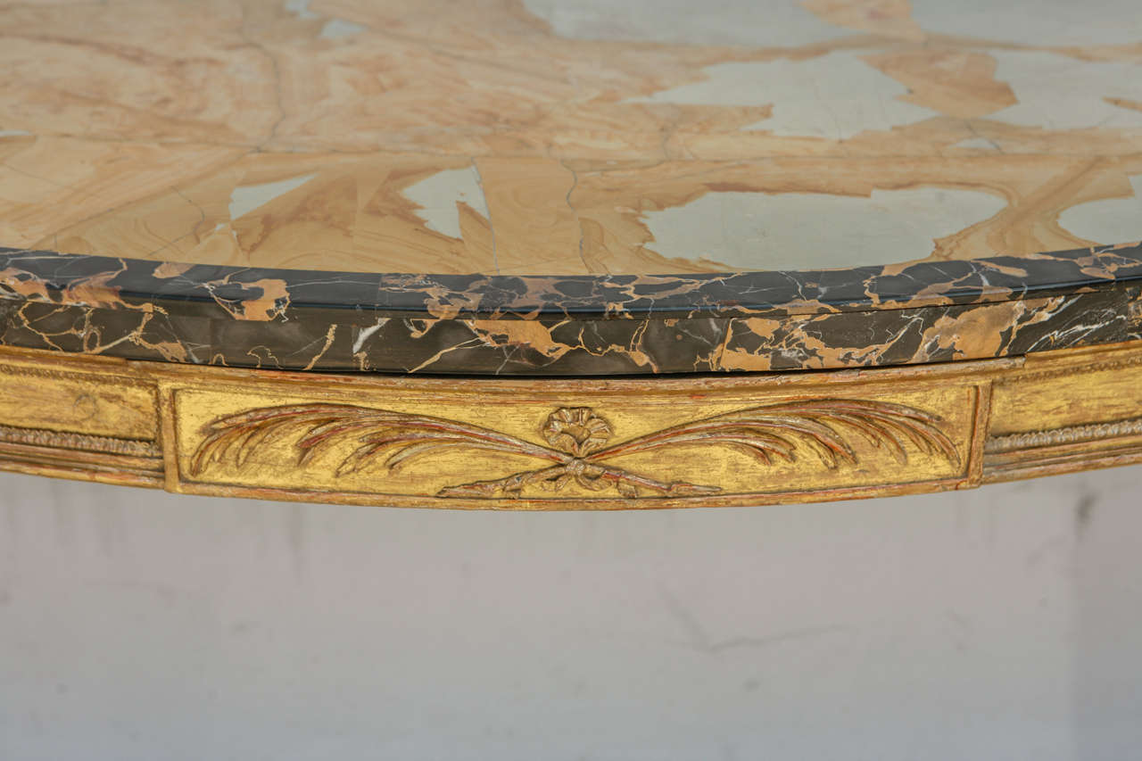19th Century English Giltwood Serpentine Console with Marble Top 2