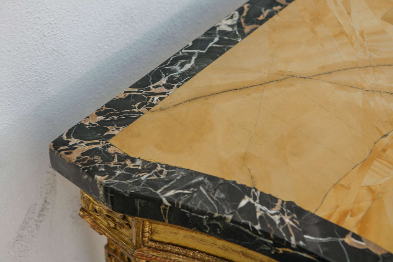 19th Century English Giltwood Serpentine Console with Marble Top 6