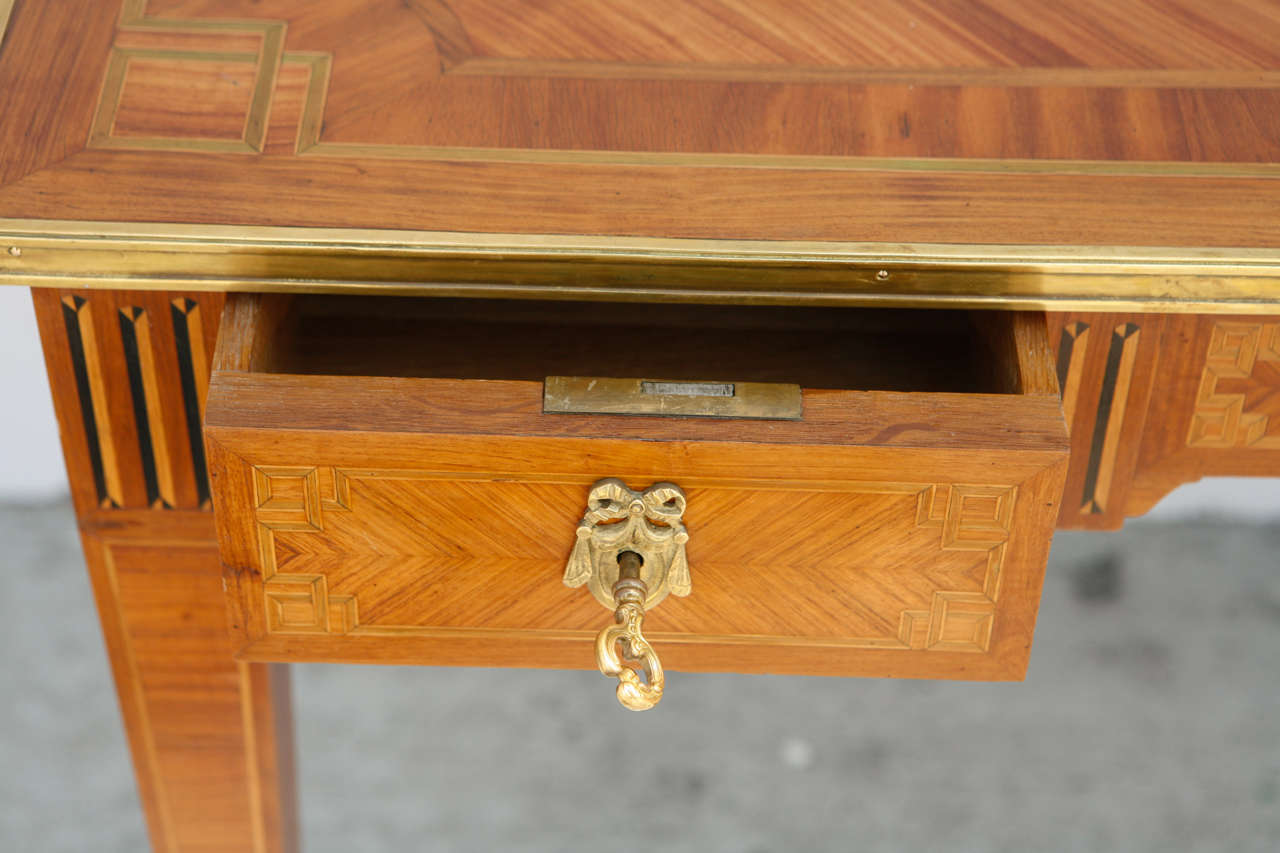 19th Century Two-Drawer Inlaid Writing Table 1