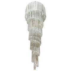 Mid Century Murano Glass Vertical Chandelier