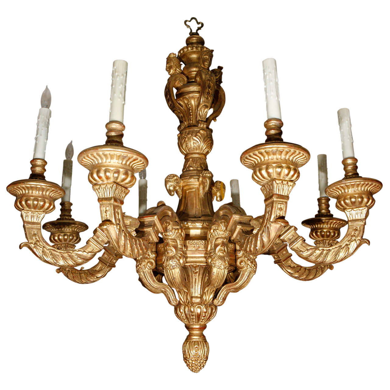 French Style Giltwood Chandelier For Sale