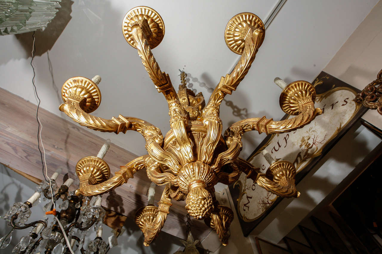 French Style Giltwood Chandelier For Sale 2