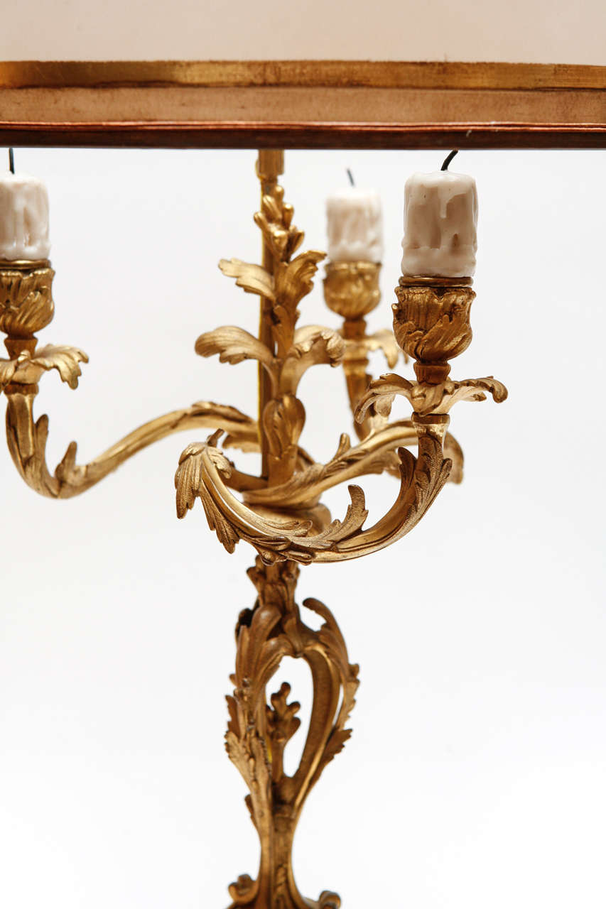 Paar aus dem 19. Jahrhundert Französisch Dore Bronze Kandelaber Lampen 1