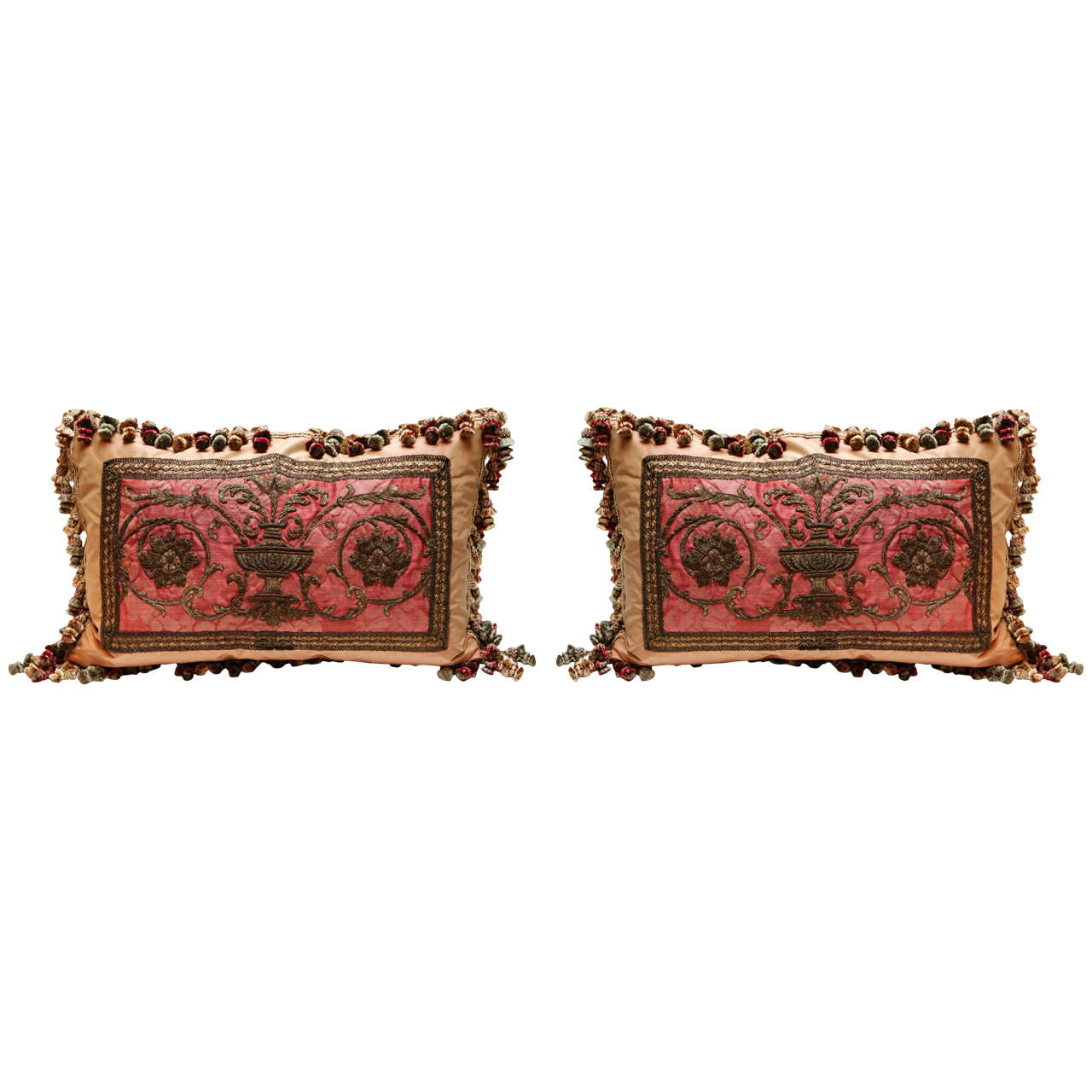 Pair of French 18th Century Fragment Pillows