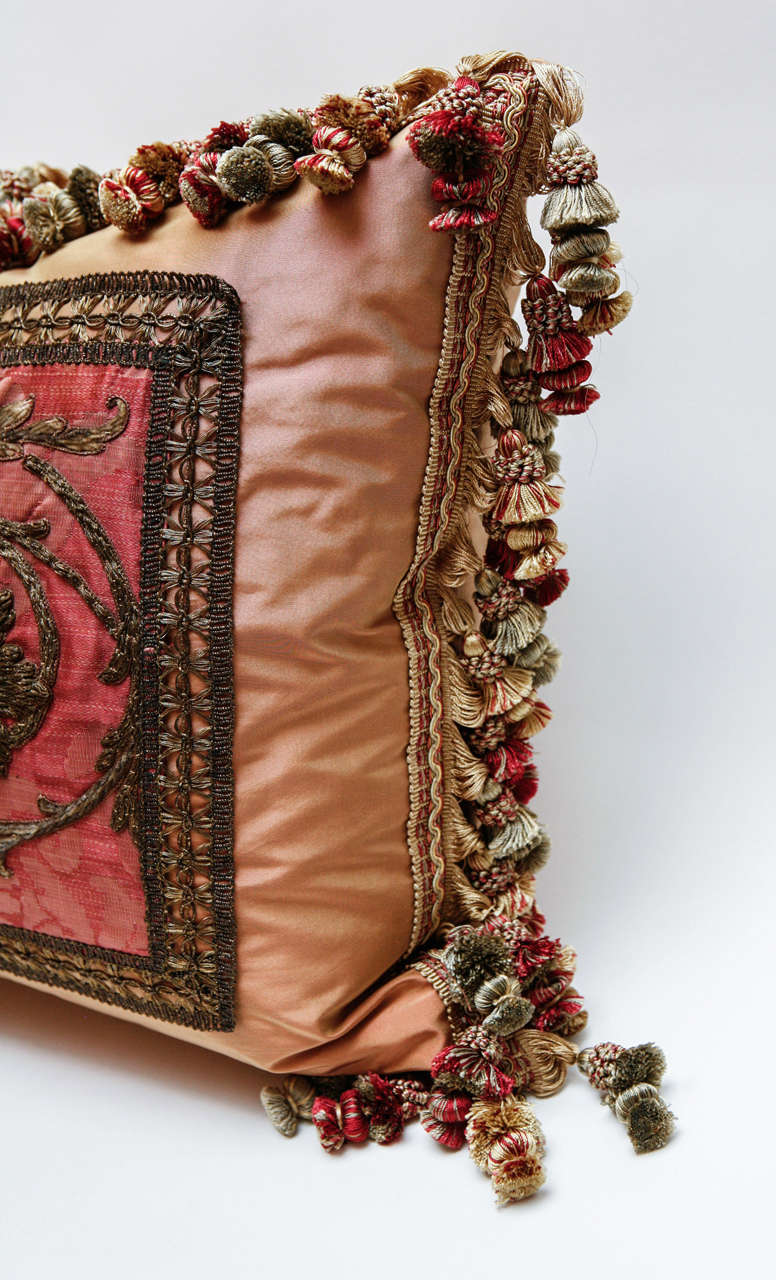 Pair of French 18th Century Fragment Pillows 1