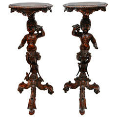 Pair of 19th c. Italian Blackamoor Pedestals 12