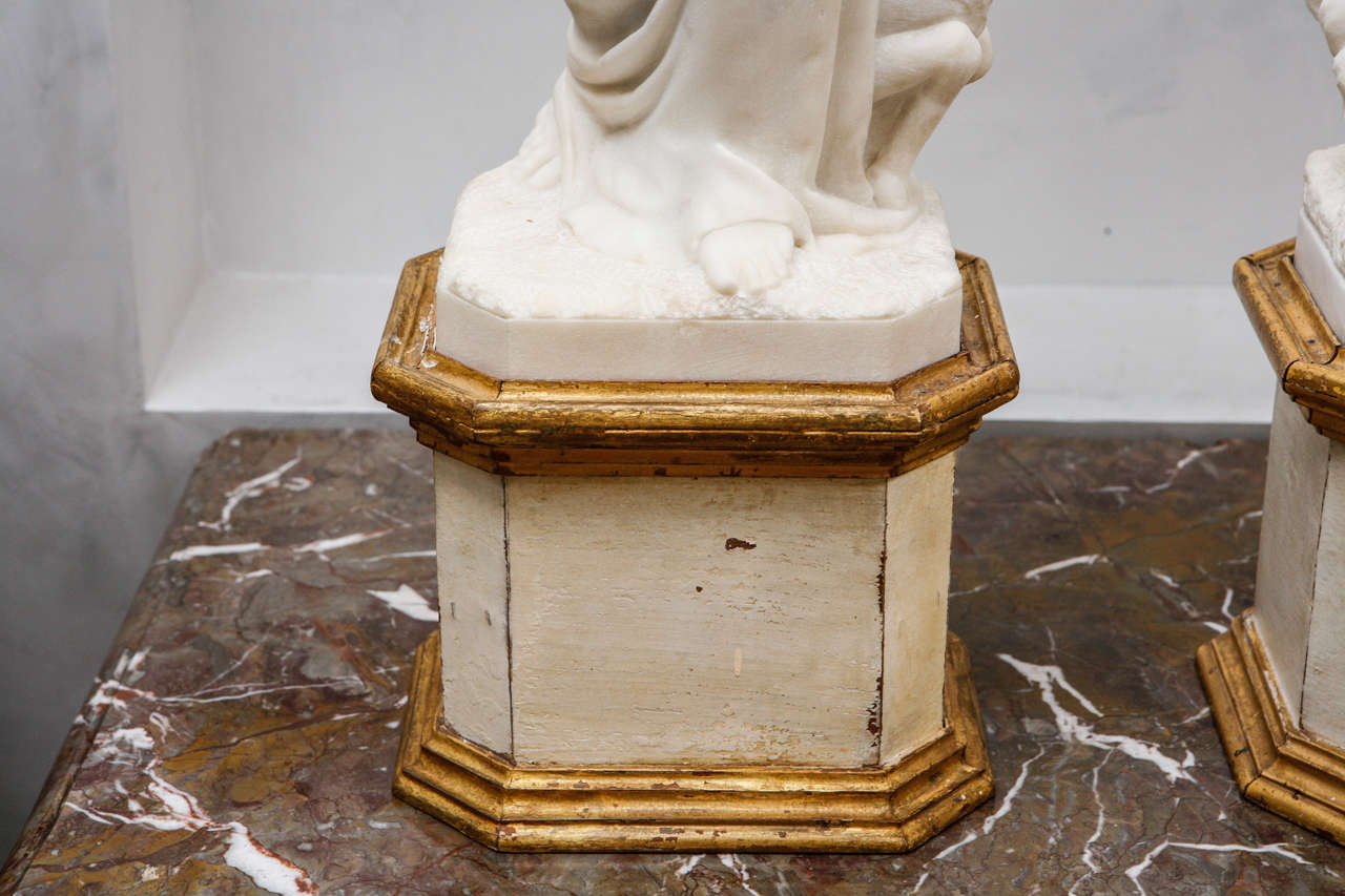 19th Century Italian Carrara Marble Statues of the Four Continents For