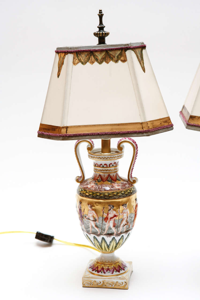 Pair of 19th Century Italian Capodimonte Lamps at 1stDibs
